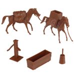 BMC Klasik Marx Western Pack Atlar Eski Batı Kovboy Plastik Oyun Seti Aksesuarları