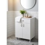 Bmd Mobilya Çok Amaçlı Mutfak Dolabı 60x58x85 cm | Raflı Balkon Banyo Kiler Düzenleyici Dolap - Beyaz