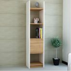 BMdekor 103 Teak Elips Beyaz Kitaplık