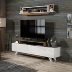 BMdekor Herry Beyaz Ceviz 150 cm Tv Ünitesi