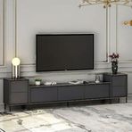 BMdekor Kozan Set Antrasit Mermer Desen 260 cm Tv Sehpası