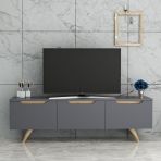 BMdekor Parka Antrasit Meşe 150 cm Tv Sehpası