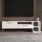 BMdekor Pergo Beyaz Gold 160 cm Tv Sehpası