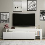 Bmdekor Tv Sehpası Buğra Beyaz Led Işıklı