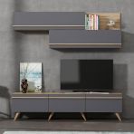 Bmdekor Tv Ünitesi Asil Antrasit Meşe 180 Cm Teşhir