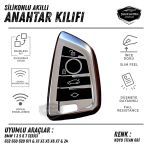 Bmw 1 3 5 6 7 Serisi G32 G30 G20 G11 & X1 X3 X5 X6 X7 & Z4 M Uyumlu Silikon Anahtar Kılıfı Oto Anahtar Kabı Darbe Emici Anahtarlık Koyu Titan Gri