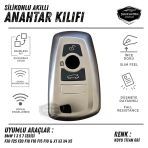 Bmw 1 3 5 7 Serisi F30 F25 F20 F18 F16 F15 F10 & X1 X3 X4 X5 Uyumlu Silikon Anahtar Kılıfı Oto Anahtar Kabı Darbe Emici Anahtarlık Koyu Titan Gri