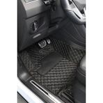 Bmw 1 Serisi F40 2019-2024 Siyah Üzeri Bej Dikiş 8d Premium Tam Kaplama Deri Oto Paspas - Siyah - Bej