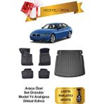 Bmw 3 Serisi F30 2012-2019 Araca Özel 4d Havuzlu Paspas ve Bagaj Havuzu Set (Hediyeli) - Siyah