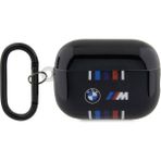 BMW Airpod Pro 2 Uyumlu Çoklu Renkli Çizgili Çift Imd Baskı Logolu Kılıf Siyah