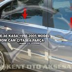 Bmw E46 1998-2004 Paslanmaz Çelik 4 Parça Krom Cam Çıtası