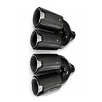 Bmw Genel Monlion Perfromans 2x90 mm Çift Çıkış Egzoz Ucu (1 set) Giriş 5D Karbon Görünüm Paslanmaz Çelik|Egzoz Ucu BMW Logo
