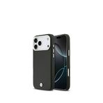Bmw Iphone 17 Pro Max Metal Logolu Magsafe Uyumlu Deri Siyah Telefon Kılıfı