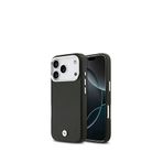 Bmw Iphone 17 Pro Metal Logolu Magsafe Uyumlu Deri Siyah Telefon Kılıfı
