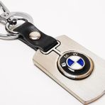 Bmw Logolu Krom Deri Oto Araba Anahtarlık