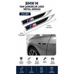 BMW M Metal Damla Desen Çamurluk Yan Çıtası Logo Amblem 2’li Set 15 CM