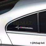Bmw M Performance Kelebek Cam Sticker Etiket Yapıştırma 1 Çift