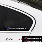 Bmw M Performance Logo Tampon Kelebek Cam Oto Sticker Yapıştırma 2 Adet
