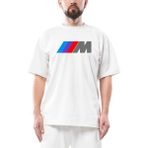 Bmw M Power Logo Oversize Beyaz Tişört - XL