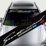 Bmw Performance Sport Mind Ön Cam Güneşlik Oto Sticker Yapıştırma 130 x 20 Cm