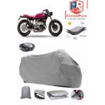 Bmw R 65 Branda Gri Arka Çanta Uyumlu(Topcase) Motosiket Brandası Motor Örtüsü Çadır Su Geçirmez Motosiklet Kılıfı Motor Brandası,lastikli,taşıma Torbalı