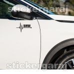 Bmw Yan Kapi 2 Adet Sticker - Araba Motosiklet Kask Buzdolabi Cam Otomobil Atv Laptop Tablet Duvar Stickeri
