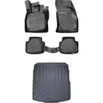Bmy Oto Aksesuar Skoda Octavia 2013-2020 3D Araca Özel Paspas ve Bagaj Havuzu Set - Siyah