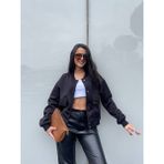 Bmz Collection Siyah Kadın Scuba Bomber Ceket - 01 Siyah