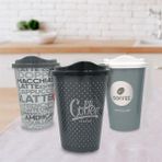 BNC Shop 3 Adet Kahve Bardağı Seti Dekoratif Plastik Kahve Muhafaza Bardağı