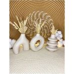 Bnge Ticaret Dekoratif 10CM Taş Rengi Küçük 3 Adet Minimal Bohem Vazo Ev Salon Tv Ünitesi Kitaplık Biblo Aksesuar - 0 - 10 cm - Gri