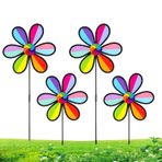 BnyHjir Rüzgar Spinner, 4 Petal Şekli Renkli Yard Fırıldak Seti | Festival Aile Aktiviteleri Park Sergileri İçin Hava Koşullarına Dayanıklı, Bahar Dekoru