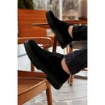 BOA BA0237 Bağcıklı Klasik Siyah Süet Casual Erkek Ayakkabı Kısa Tabanlı Poly Malzeme