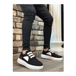 BOA BA0302 Boa Kalın Taban Bağcıksız Tarz Casual Siyah Beyaz Erkek Ayakkabı