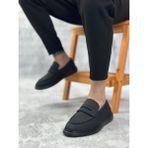 BOA BA0355 Bağcıksız Keten Erkek Ayakkabı Siyah Taban Renkli Malzeme İle Şık Tasarım