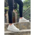 BOA BA0548 Boa Kalın Yüksek Taban Beyaz Bağcıklı Spor Erkek Ayakkabı - Standart