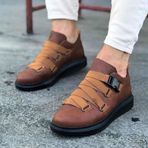 Boa WG033 Taba - Siyah Renk Yüksek Taban Erkek Günlük Ayakkabı
