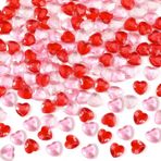 BOARDFEB 240 Adet Sevgililer Günü Kırmızı ve Pembe Akrilik Kalp Yarı Saydam Kristaller Taşlar Sevgililer Günü Vazo Dolgu Buz Kayaları için 3D Kalp Şekilli Rhinestones Taşlar, Masa Dağılımı, Parti