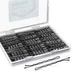 Bobby Pins Siyah, Anmxkoo 350 ADET Birinci Sınıf Saç Tokası, Kutulu Kadın Kızlar için, Yeniden Kullanılabilir Kaymaz Kilit Yerinde Saç Tokası Saç Çörekleri için Kalın Saçlar İnce Saçlar ve Tüm Saç