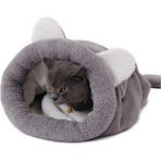Bobi Kedi Yatağı Evcil Hayvan Kedi Minderi Yumuşak Kedi Tüneli Uyku Tulumu Yatak Kulübesi - Gri