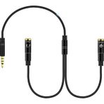 Boblov Kulaklık Mikrofon Birleştirici Kablo 3.5 Mm Erkek To 2X 3.5 Mm