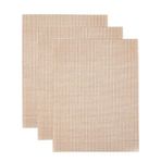 BoBoHome 3 Adet Yapışmaz Izgara Ağı Yeniden Kullanılabilir Isıya Dayanıklı Barbekü Teflon Izgara Matları Barbekü ve Fırın İçin-Kahverengi 40 X 30 cm