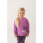 Boboli Kız Çocuk Çiçek Nakışlı Sweatshirt - Mor - 6 Yaş