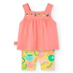 Boboli Meyveler Nakışlı Kız Bebek 2'li Taytlı Set