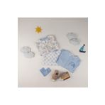 BobuBOX Blue Dreams (%100 Pamuk 3 adet Tulum, Çorap, Ayakkabı) Erkek Bebek Hediye Kutusu (12-24 AY) Mavi 12-18 AY