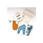 BobuBOX Cool Baby (%100 Pamuk Alt Üst Takım,%100 Pamuk Atlet Body) Yenidoğan Bebek Hediye Kutusu Turkuaz 0-3 AY