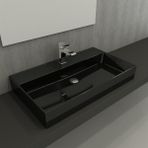 Bocchi 1377-005-0126 Milano Parlak Siyah 80 cm Lavabo