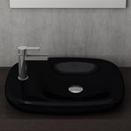 Bocchi 1489-005-0126 Fenice Tezgah Üstü Parlak Siyah 54 cm Lavabo