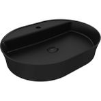 Bocchı Bocchi Sottile Slim Line Batarya Bankli Oval Lavabo 60X45CM. Mat Siyah - 1600-004-0126 - Beyaz