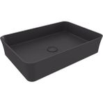 Bocchı Bocchi Sottile Slim Line Tezgah Üstü Dikdörtgen 55X38CM. Lavabo - Mat Antrasit - 1476-020-0125 - Beyaz
