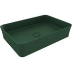 Bocchı Bocchi Sottile Slim Line Tezgah Üstü Dikdörtgen 55X38CM. Lavabo - Mat Yeşil - 1476-027-0125 - Beyaz
